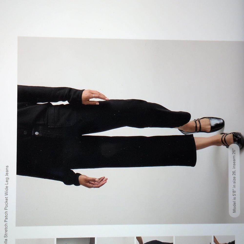 Quince Bella Stretch Patch Pocket Wide Leg Jeans